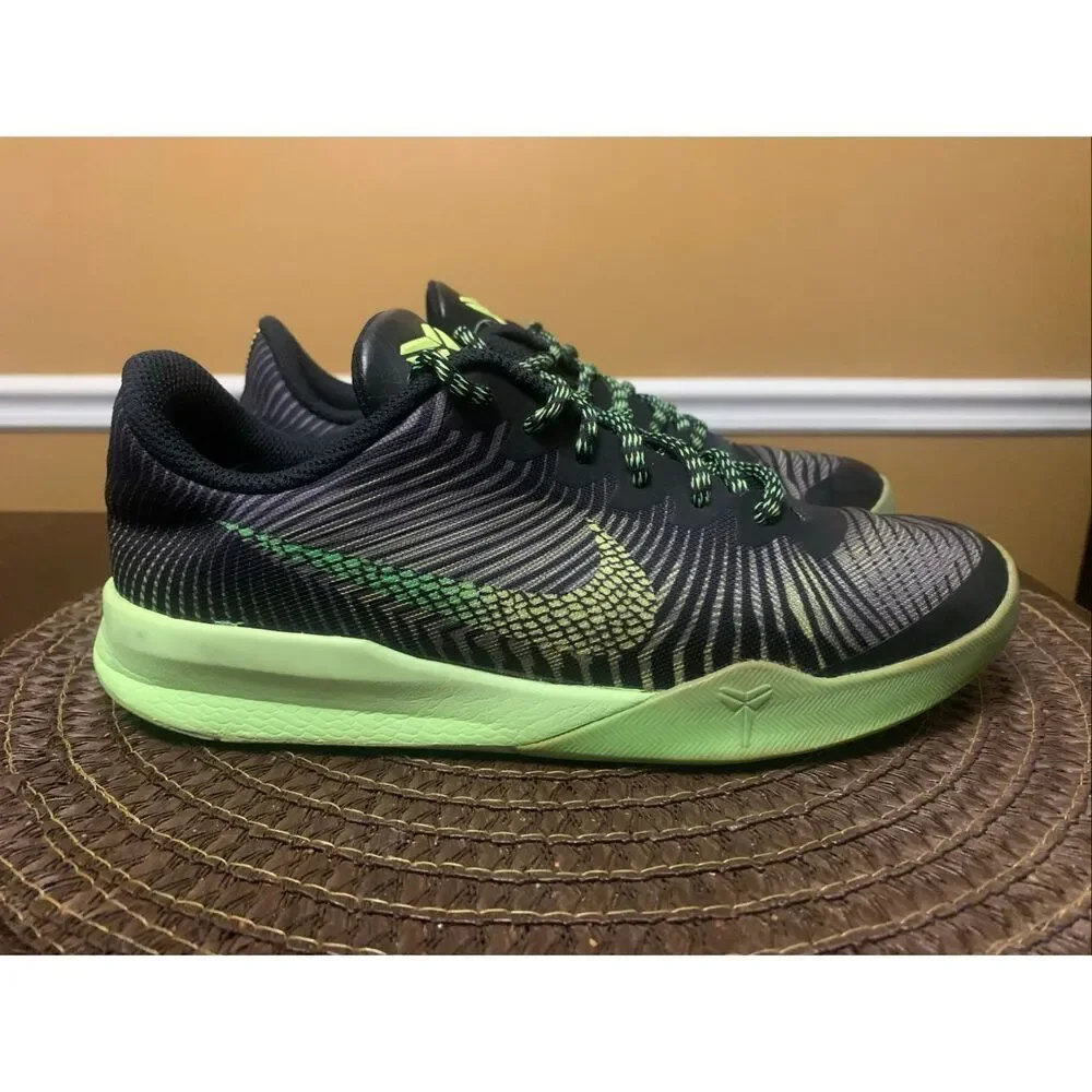 Nike Kobe Mentality II Youth 6 Womens 7.5 Black Voltage Green Sneaker 820322-003